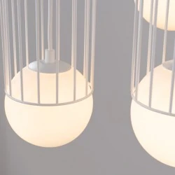 Lampy-sufitowe - lampa wisząca ażurowa biała industrial 3 kule brina 3p sollux sl.1335 