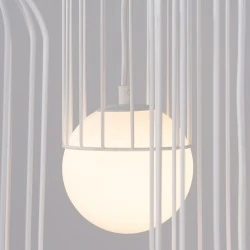 Lampy-sufitowe - lampa wisząca ażurowa biała industrial 3 kule brina 3p sollux sl.1335 
