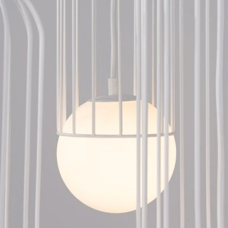 Lampy-sufitowe - lampa wisząca ażurowa biała industrial 3 kule brina 3p sollux sl.1335 