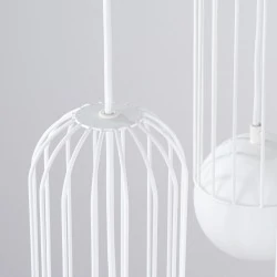 Lampy-sufitowe - lampa wisząca ażurowa biała industrial 3 kule brina 3p sollux sl.1335 