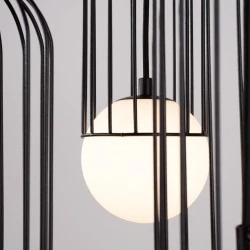 Lampy-sufitowe - lampa wisząca potrójna industrialne kule brina 3p czarna sollux sl.1336 