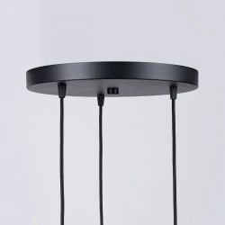 Lampy-sufitowe - lampa wisząca potrójna industrialne kule brina 3p czarna sollux sl.1336 