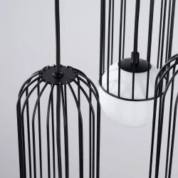 Lampy-sufitowe - lampa wisząca potrójna industrialne kule brina 3p czarna sollux sl.1336 
