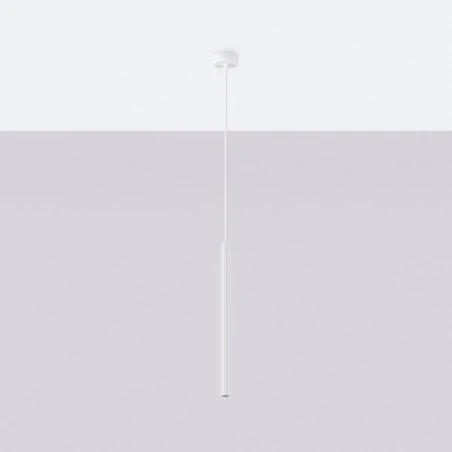 Lampy-sufitowe - lampa wisząca biała tuba karbowana g9 arche 1 sollux sl.1337 