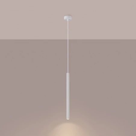 Lampy-sufitowe - lampa wisząca biała tuba karbowana g9 arche 1 sollux sl.1337 