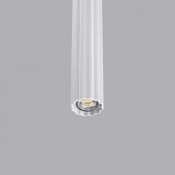 Lampy-sufitowe - lampa wisząca biała tuba karbowana g9 arche 1 sollux sl.1337 