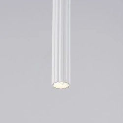 Lampy-sufitowe - lampa wisząca biała tuba karbowana g9 arche 1 sollux sl.1337 