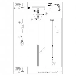 Lampy-sufitowe - lampa wisząca biała tuba karbowana g9 arche 1 sollux sl.1337 