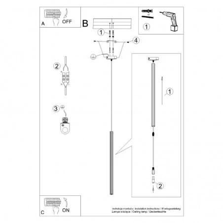 Lampy-sufitowe - lampa wisząca biała tuba karbowana g9 arche 1 sollux sl.1337 