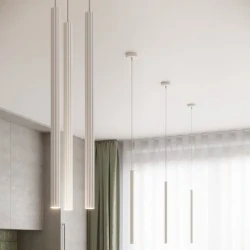 Lampy-sufitowe - lampa wisząca biała tuba karbowana g9 arche 1 sollux sl.1337 