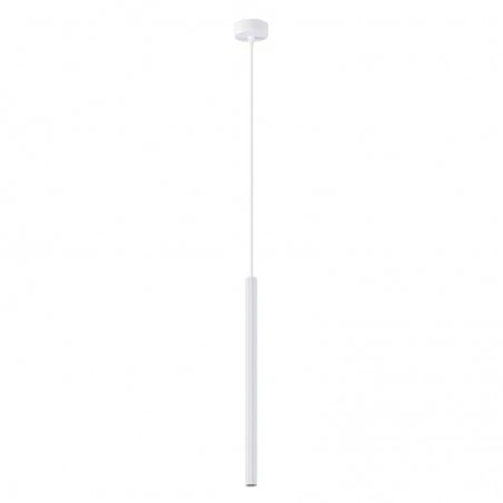 Lampy-sufitowe - lampa wisząca biała tuba karbowana g9 arche 1 sollux sl.1337 