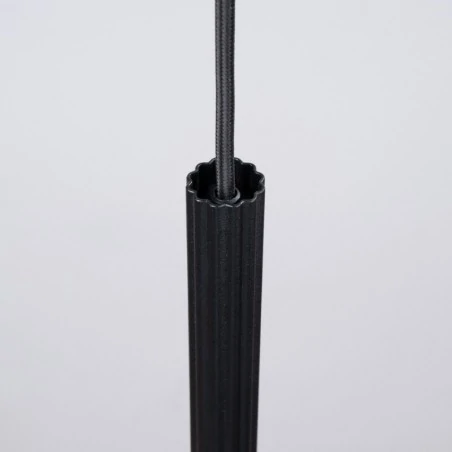 Lampy-sufitowe - lampa wisząca czarna karbowana tuba długa arche 1 sollux sl.1338 