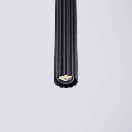Lampy-sufitowe - lampa wisząca czarna karbowana tuba długa arche 1 sollux sl.1338 