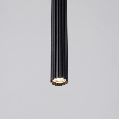 Lampy-sufitowe - lampa wisząca czarna karbowana tuba długa arche 1 sollux sl.1338 