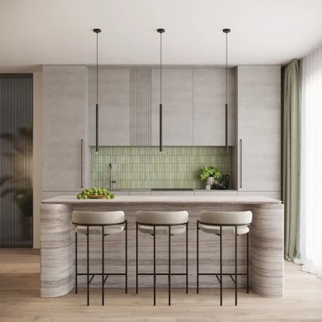 Lampy-sufitowe - lampa wisząca czarna karbowana tuba długa arche 1 sollux sl.1338 