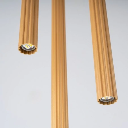 Lampy-sufitowe - lampa wisząca 3 złote karbowane tuby arche 3p sollux sl.1342 