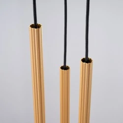 Lampy-sufitowe - lampa wisząca 3 złote karbowane tuby arche 3p sollux sl.1342 