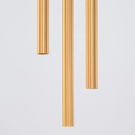 Lampy-sufitowe - lampa wisząca 3 złote karbowane tuby arche 3p sollux sl.1342 