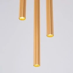 Lampy-sufitowe - lampa wisząca 3 złote karbowane tuby arche 3p sollux sl.1342 