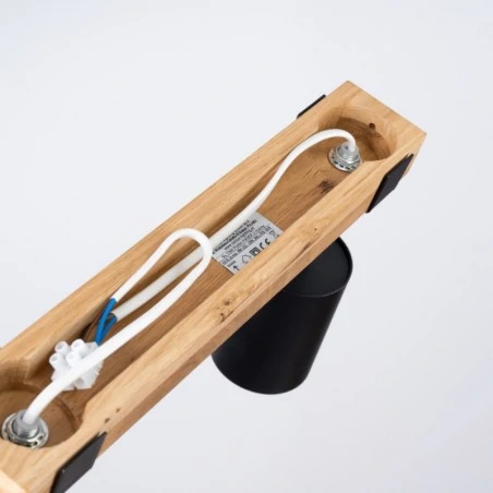 Oswietlenie-sufitowe - plafon listwa oświetleniowa czarno-drewniana boho fager 2 czarny sollux sl.1344 