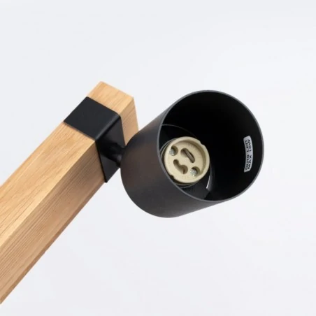 Oswietlenie-sufitowe - plafon listwa oświetleniowa czarno-drewniana boho fager 2 czarny sollux sl.1344 