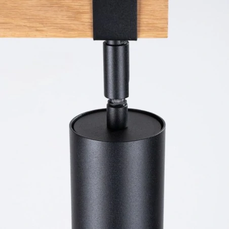 Oswietlenie-sufitowe - plafon listwa oświetleniowa czarno-drewniana boho fager 2 czarny sollux sl.1344 