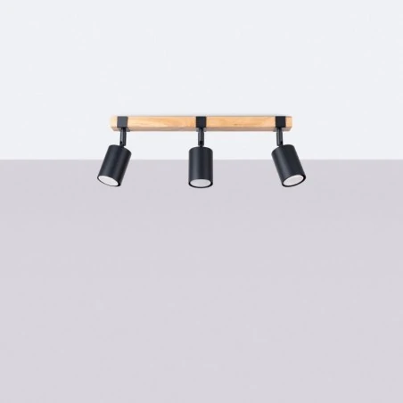 Lampy-sufitowe - plafon fager 3 czarny sollux sl.1345 