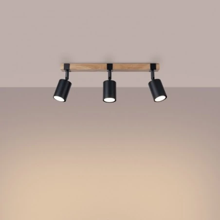 Lampy-sufitowe - plafon fager 3 czarny sollux sl.1345 