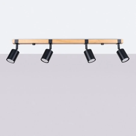 Lampy-sufitowe - plafon fager 4l czarny sollux sl.1346 