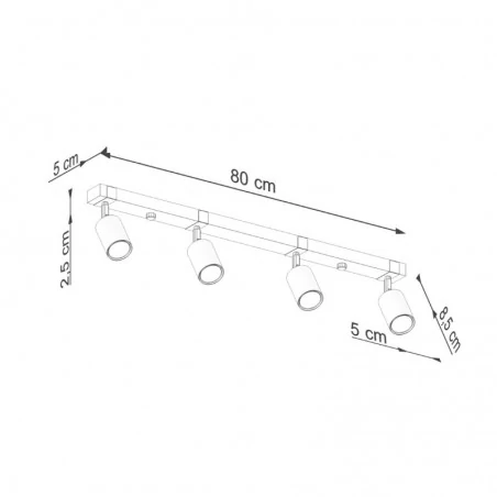 Lampy-sufitowe - plafon fager 4l czarny sollux sl.1346 