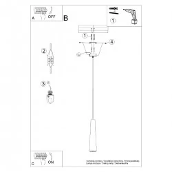 Lampy-sufitowe - lampa wisząca electra beton sollux sl.1347 