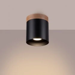 Lampy-sufitowe - plafon rif czarny sollux sl.1349 