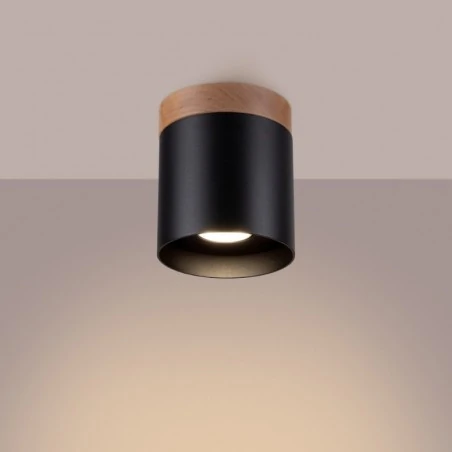 Lampy-sufitowe - plafon rif czarny sollux sl.1349 