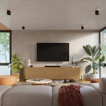 Lampy-sufitowe - plafon rif czarny sollux sl.1349 