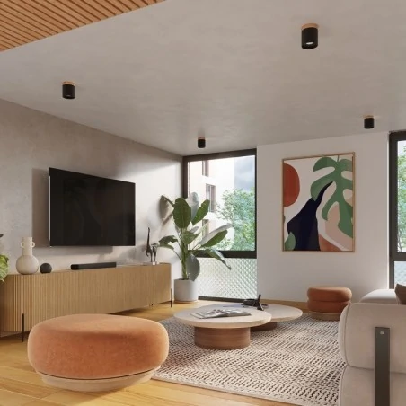 Lampy-sufitowe - plafon rif czarny sollux sl.1349 