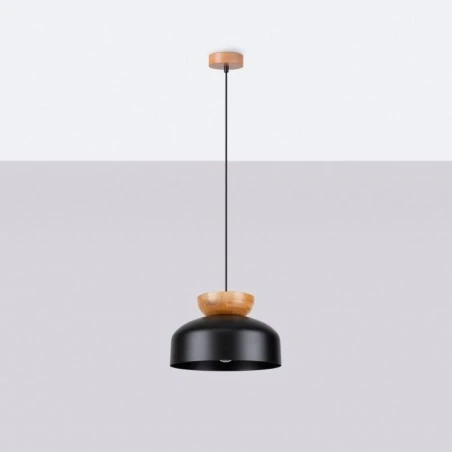 Lampy-sufitowe - lampa wisząca marion czarna sollux sl.1351 