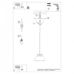 Lampy-sufitowe - lampa wisząca marion czarna sollux sl.1351 