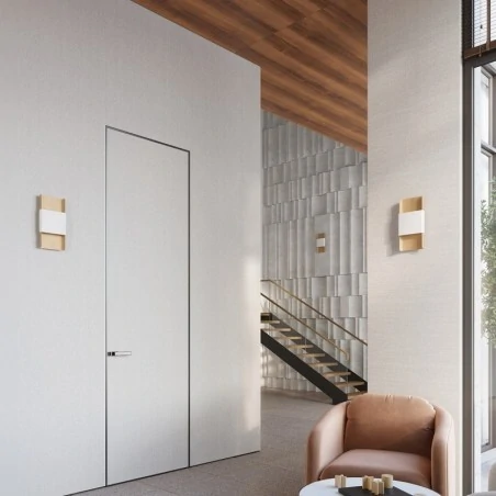 Kinkiety-do-salonu - kinkiet durlin złoty/biały sollux sl.1353 