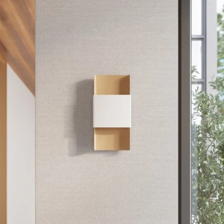 Kinkiety-do-salonu - kinkiet durlin złoty/biały sollux sl.1353 