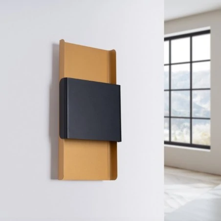 Kinkiety-do-salonu - kinkiet durlin złoty/czarny sollux sl.1354 