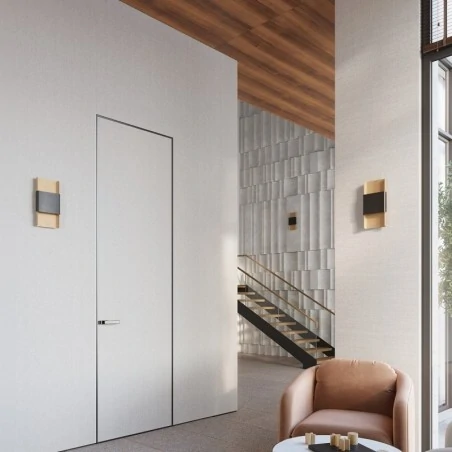 Kinkiety-do-salonu - kinkiet durlin złoty/czarny sollux sl.1354 