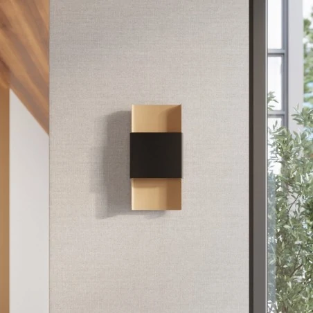 Kinkiety-do-salonu - kinkiet durlin złoty/czarny sollux sl.1354 