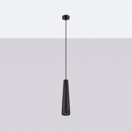 Lampy-sufitowe - lampa wisząca electra czarna beton sollux sl.1355 