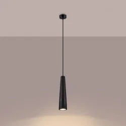 Lampy-sufitowe - lampa wisząca electra czarna beton sollux sl.1355 