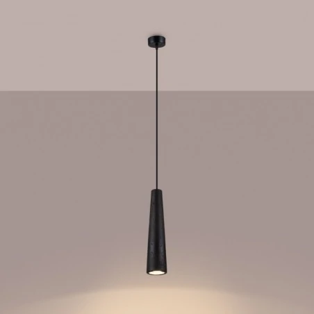 Lampy-sufitowe - lampa wisząca electra czarna beton sollux sl.1355 