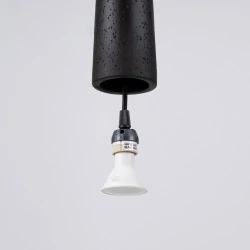 Lampy-sufitowe - lampa wisząca electra czarna beton sollux sl.1355 