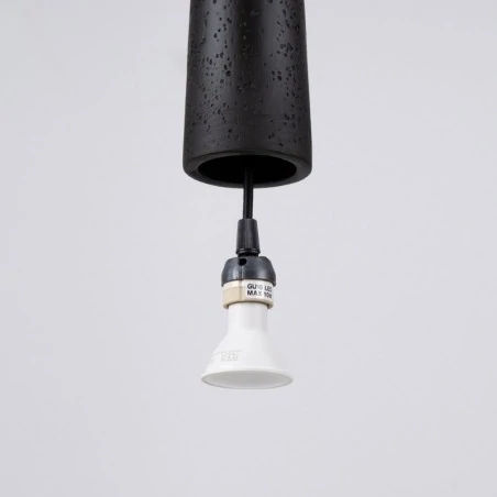 Lampy-sufitowe - lampa wisząca electra czarna beton sollux sl.1355 