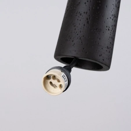 Lampy-sufitowe - lampa wisząca electra czarna beton sollux sl.1355 