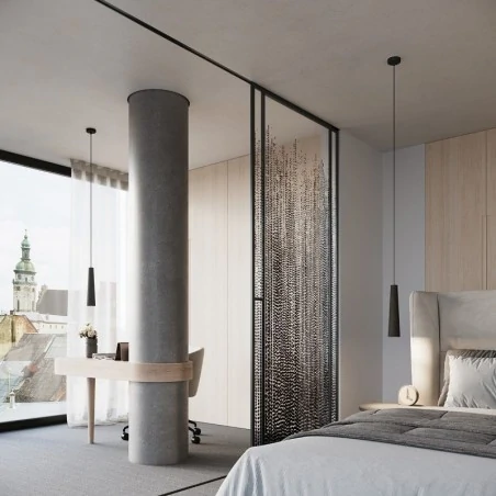 Lampy-sufitowe - lampa wisząca electra czarna beton sollux sl.1355 