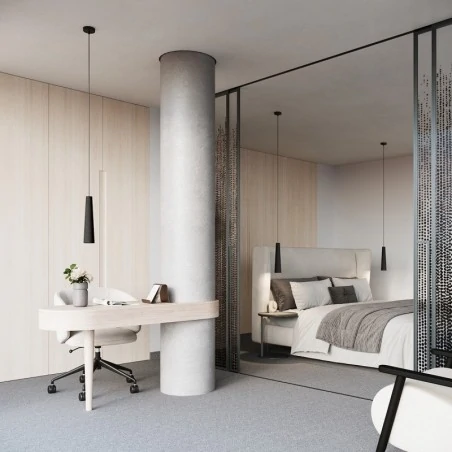 Lampy-sufitowe - lampa wisząca electra czarna beton sollux sl.1355 